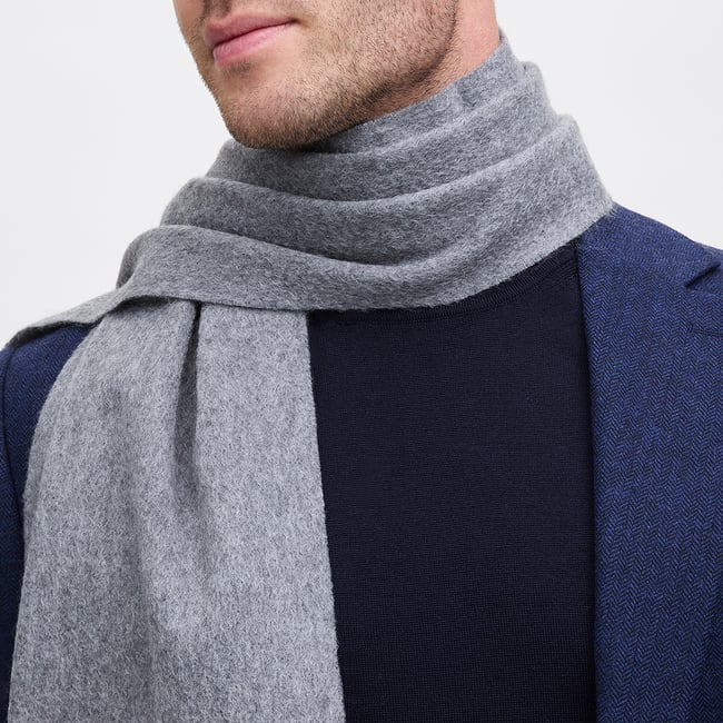 Pure Cashmere Scarf Light Grey 