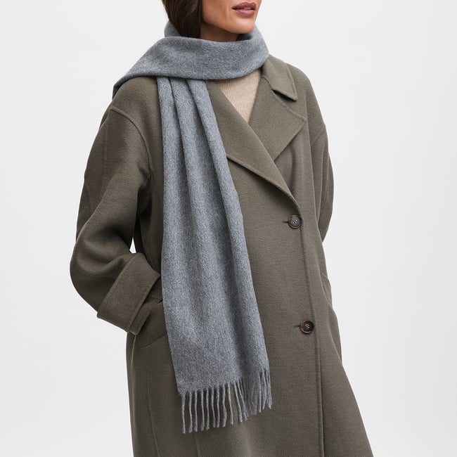 Pure Cashmere Scarf Light Grey 