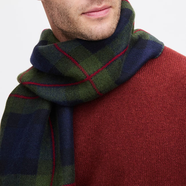 Premium Merino Wool Oversized Scarf House of Aspinal Tartan