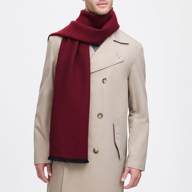 Reversible Merino Wool Scarf Merlot & Grey