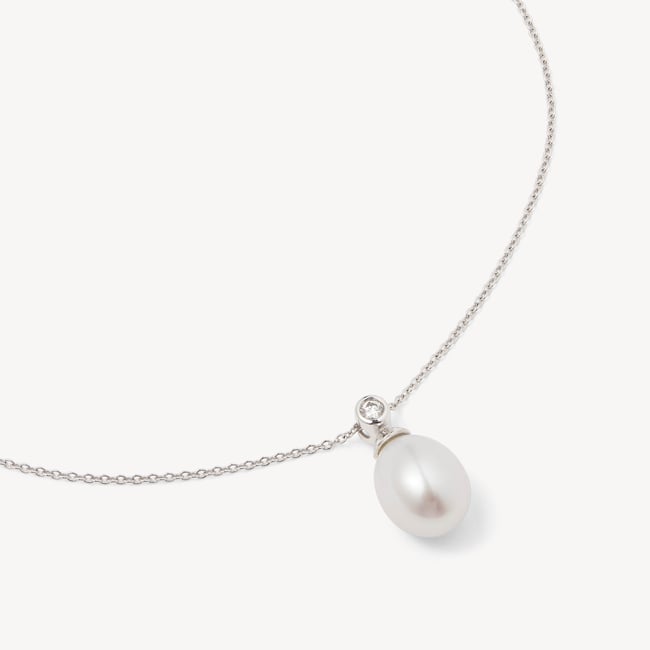 Arabella Teardrop Pendant Necklace 0.09ct Diamond
