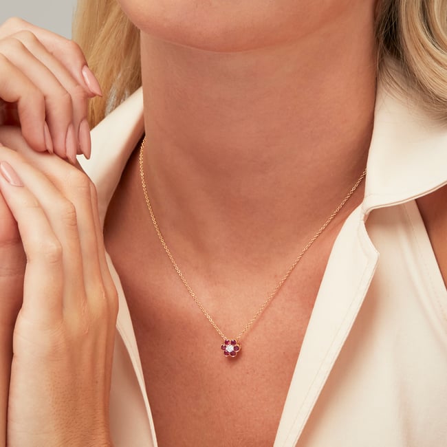 Athena Cluster Pendant Necklace 0.12ct Diamond