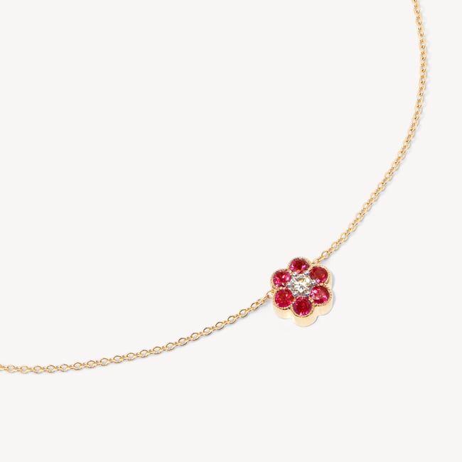Athena Cluster Pendant Necklace 0.12ct Diamond