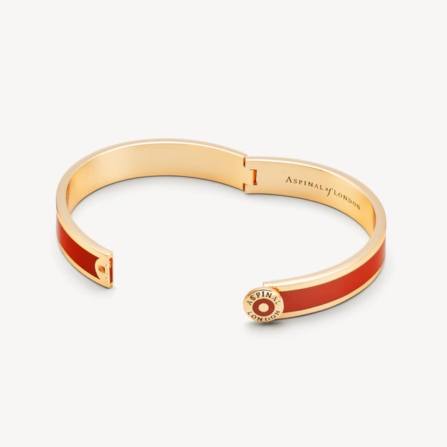 Enamel Bangle Cardinal Red Enamel & 18ct Gold Plated
