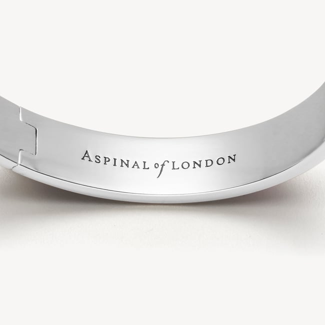 Enamel Bangle Ivory Enamel & Palladium Silver Plated