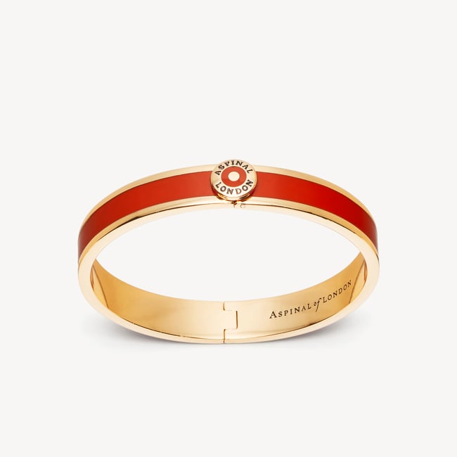 Enamel Bangle Cardinal Red Enamel & 18ct Gold Plated