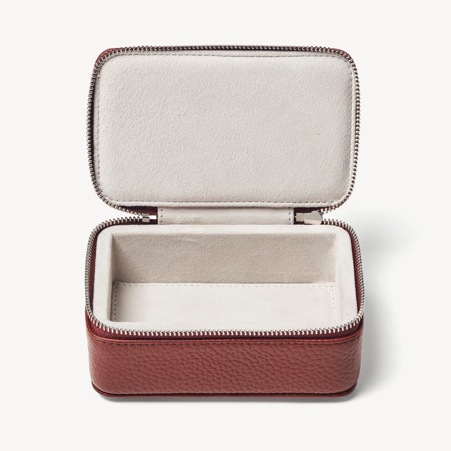 Medium Travel Jewellery Case Merlot Pebble