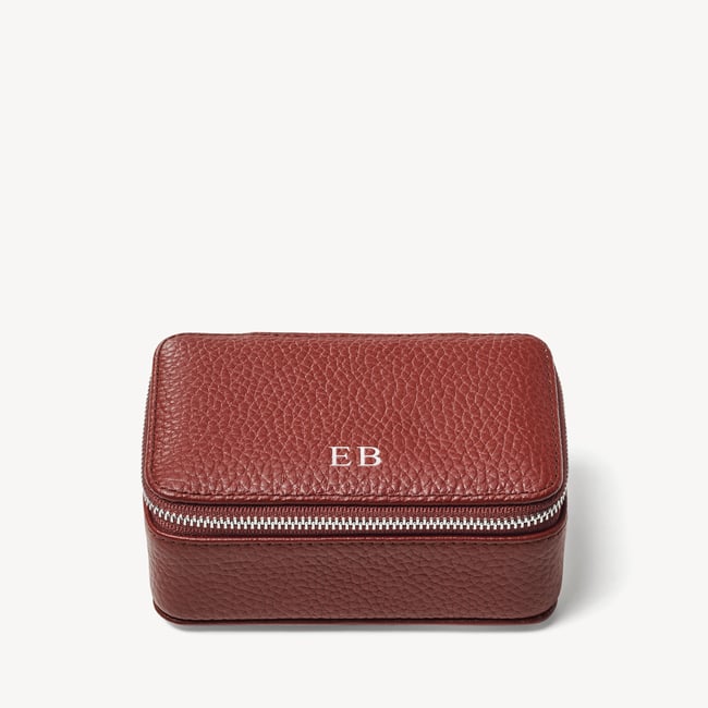 Medium Travel Jewellery Case Merlot Pebble