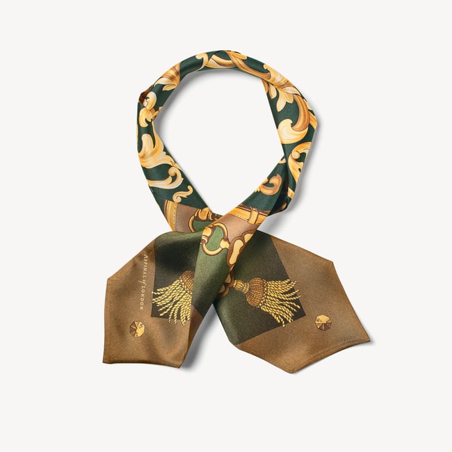 Aspinal Signature Silk Neck Bow Racing Green Pure Silk