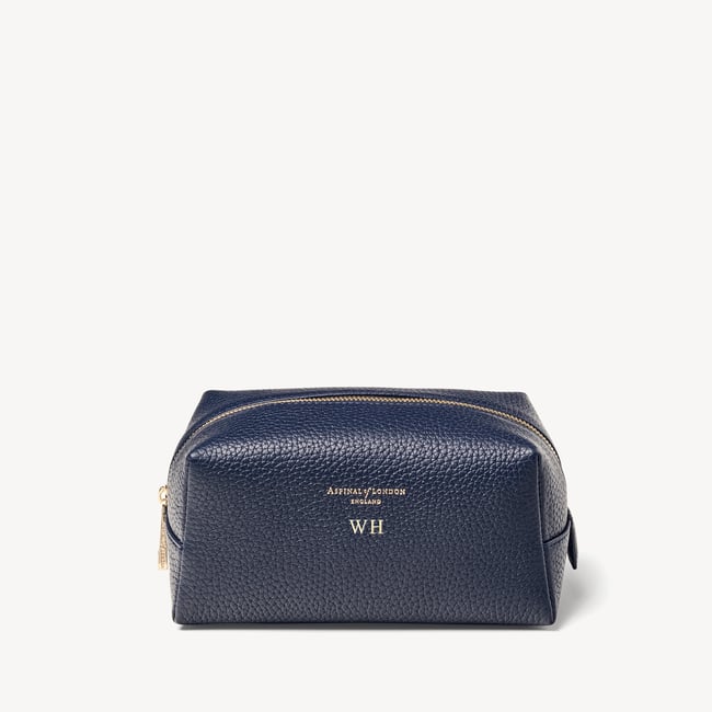 London Makeup Bag Navy Pebble