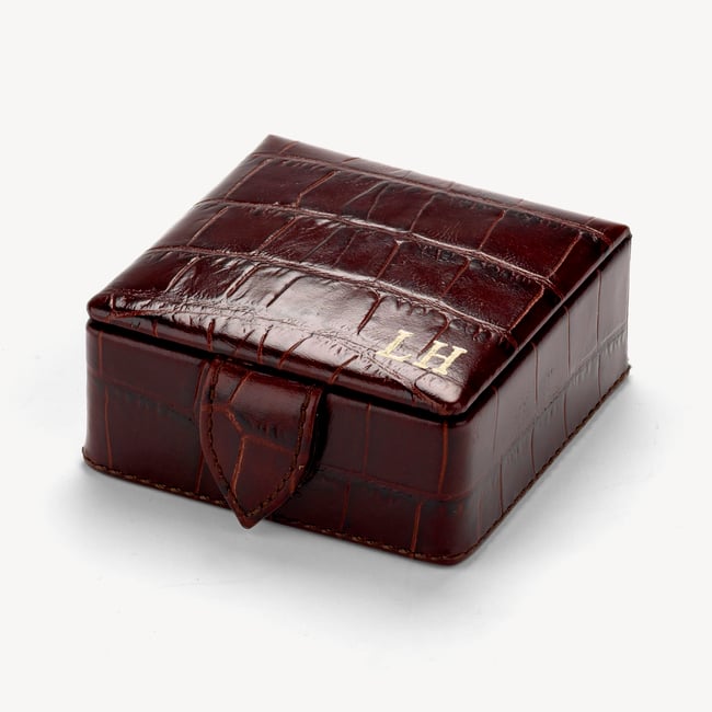 Stud Box Deep Shine Amazon Brown Croc
