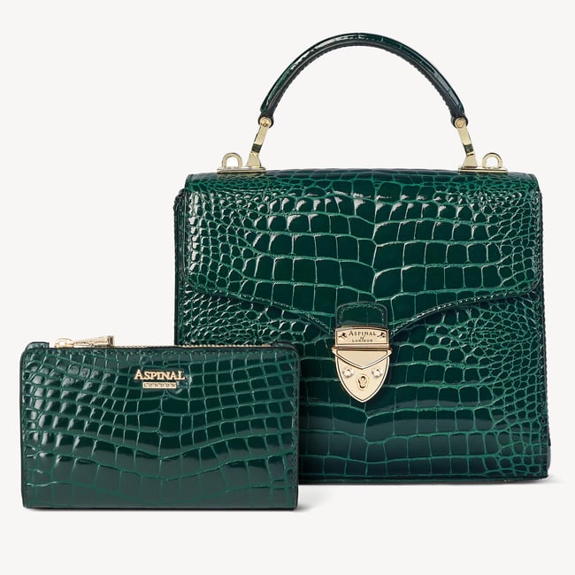 Mayfair® Coin & Card Wallet Evergreen Patent Croc