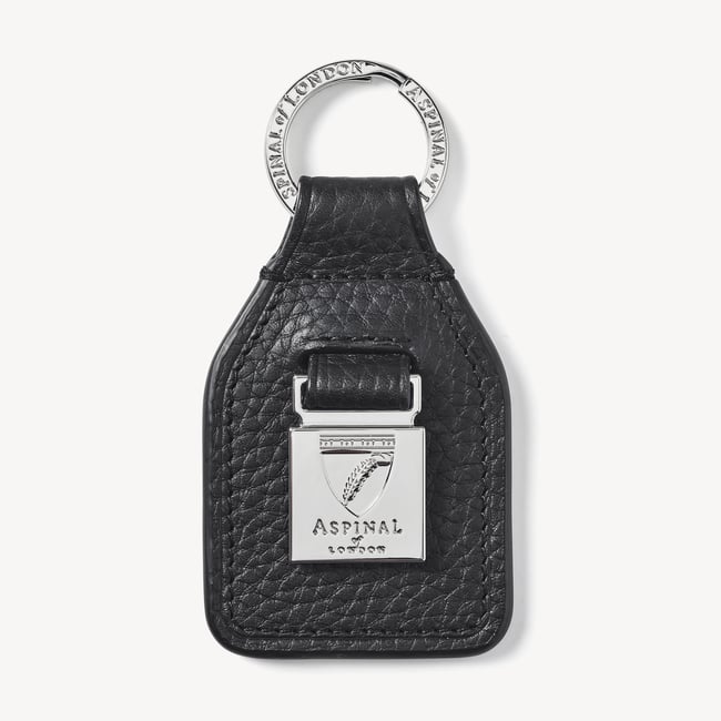 Shield Plaque Keyring Black Pebble