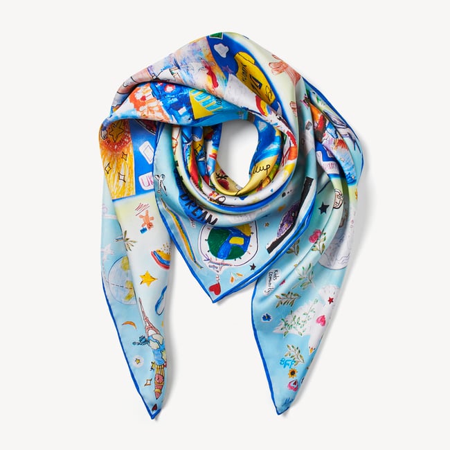 We Can Dream Again Silk Scarf Multi-Coloured Pure Silk