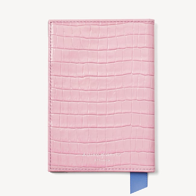 Passport Cover Deep Shine Powder Lilac Small Croc
