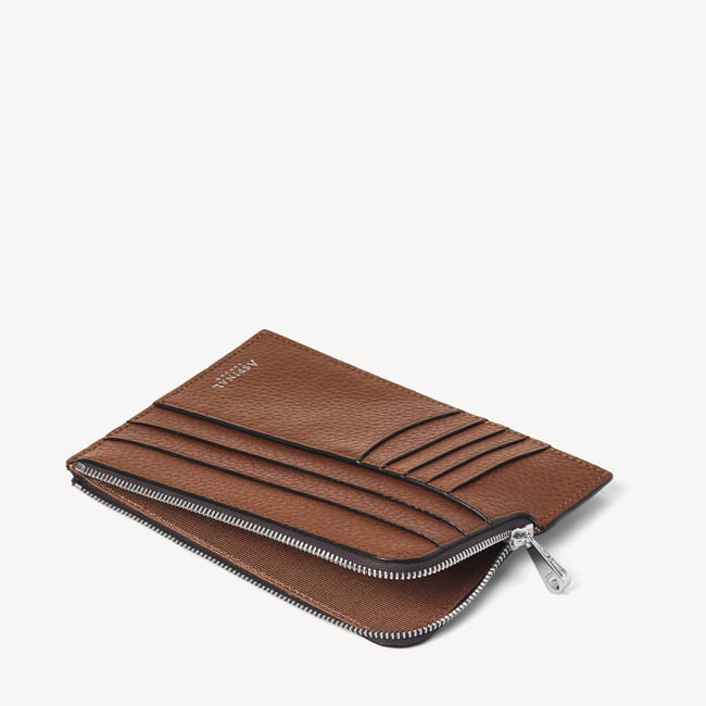 Zipped Travel Wallet Tobacco Pebble