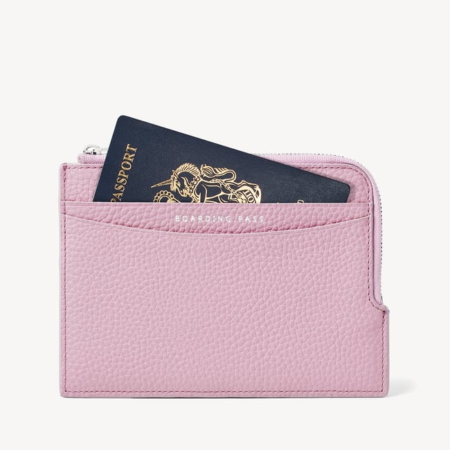 Zipped Travel Wallet Powder Lilac Pebble