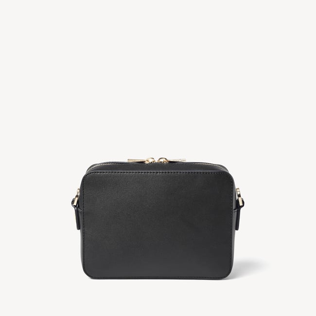 Camera Crossbody Black Woven Leather