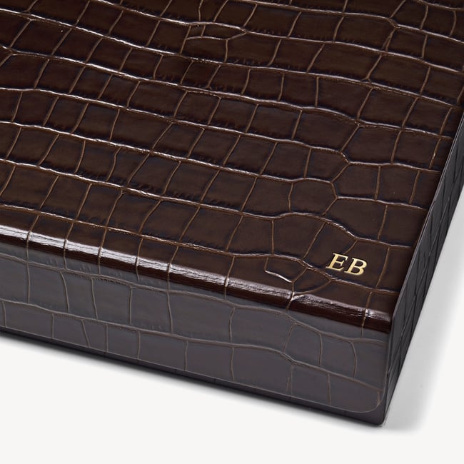 Grand 17-inch Backgammon Set Deep Shine Amazon Brown Croc