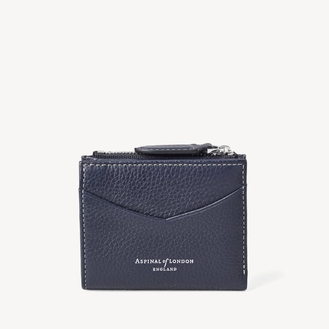 Hudson Multi-Use Pocket Wallet French Navy Milled Pebble
