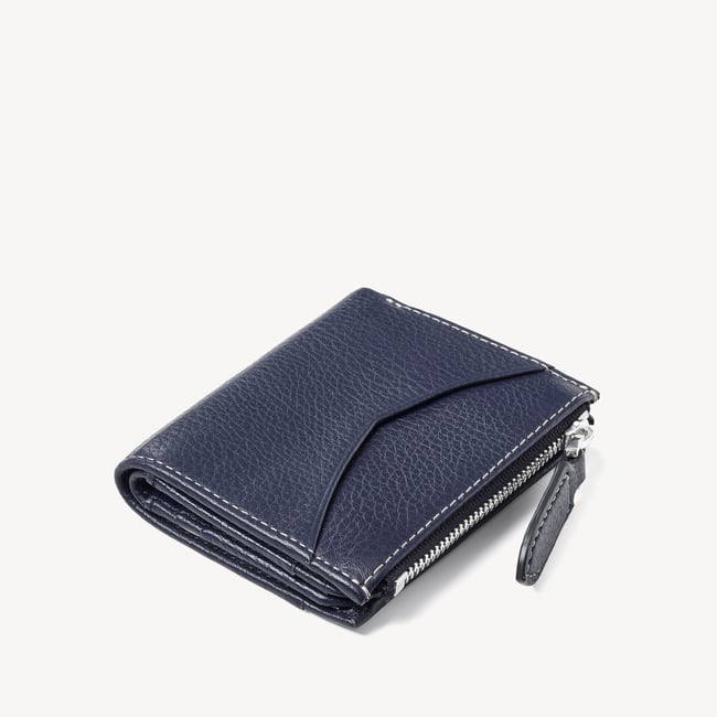 Hudson Multi-Use Pocket Wallet French Navy Milled Pebble