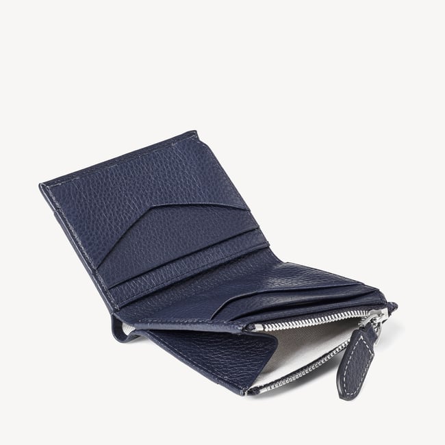 Hudson Multi-Use Pocket Wallet French Navy Milled Pebble