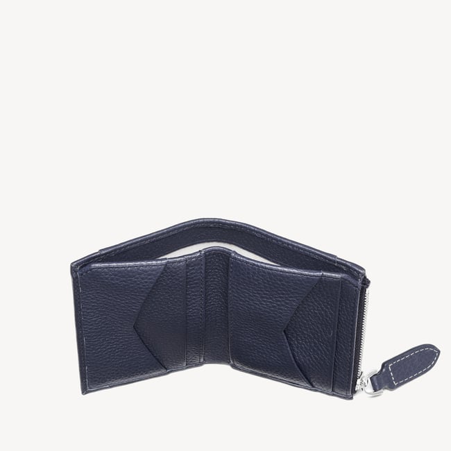 Hudson Multi-Use Pocket Wallet French Navy Milled Pebble