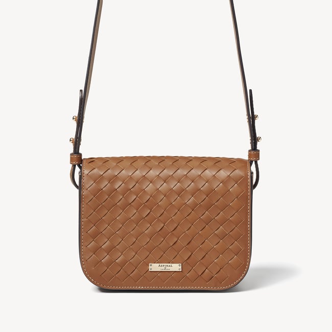 Ella Crossbody Tan Woven Leather