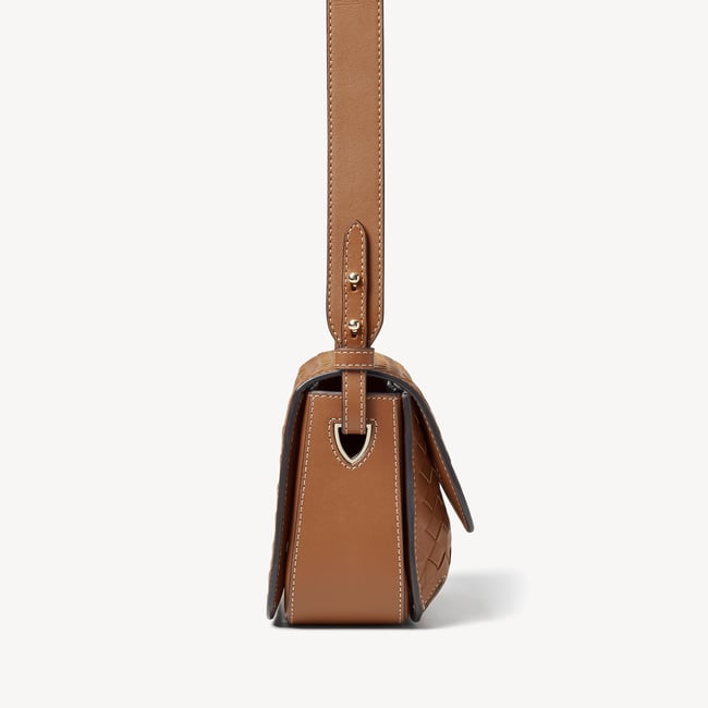 Ella Crossbody Tan Woven Leather