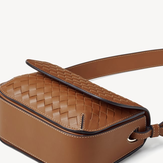 Ella Crossbody Tan Woven Leather