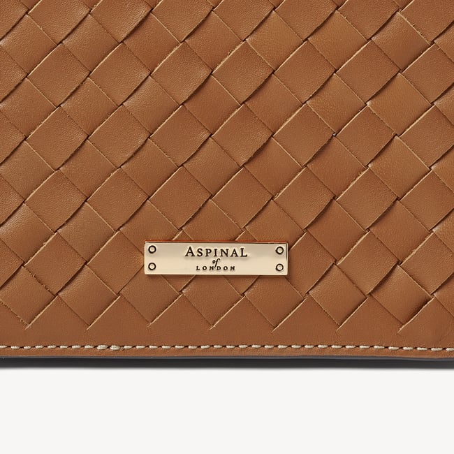 Ella Crossbody Tan Woven Leather