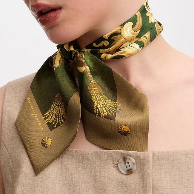 Aspinal Signature Silk Neck Bow Racing Green Pure Silk