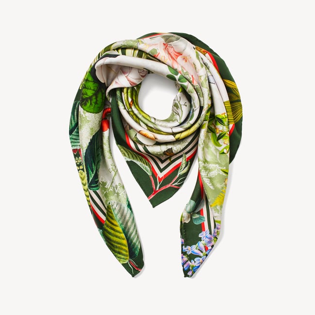 Secret Forest Silk Scarf Green Pure Silk