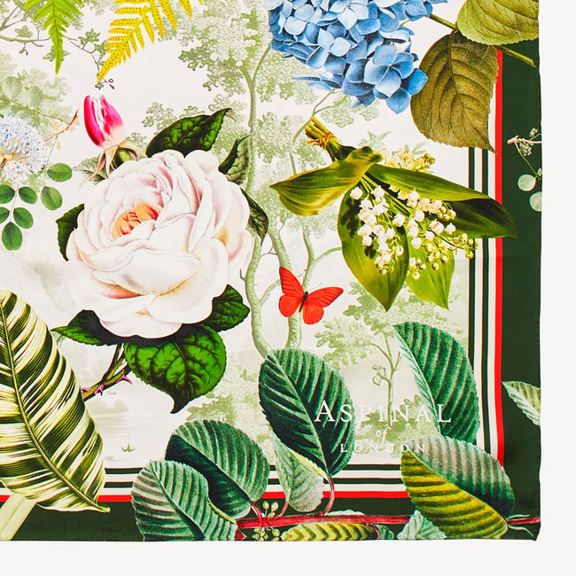 Secret Forest Silk Scarf Green Pure Silk