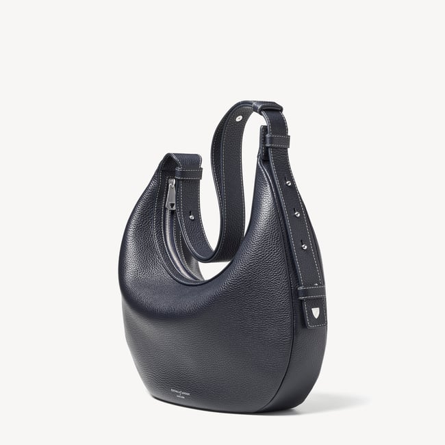 Soho Large Crescent French Navy Milled Pebble