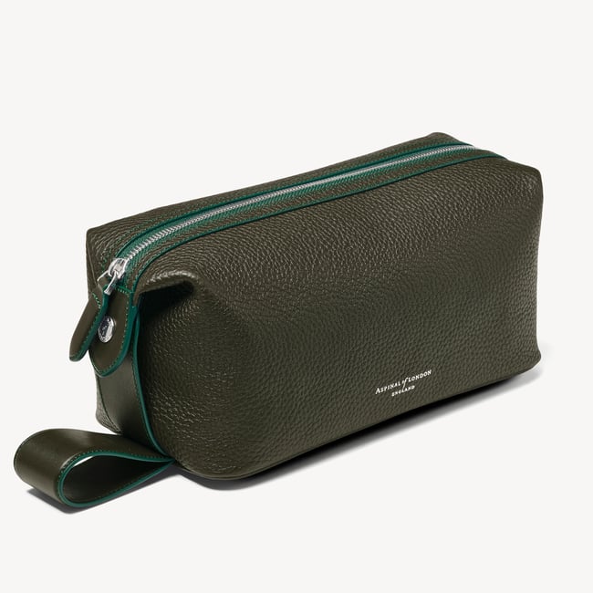 Reporter Wash Bag Forest Green Pebble