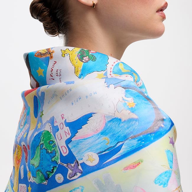 We Can Dream Again Silk Scarf Multi-Coloured Pure Silk
