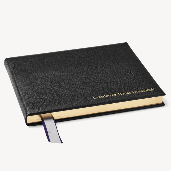 A4 Classic Leather Guest Book Black Pebble