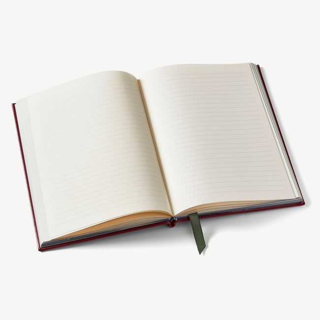 A5 Leather Bound Notebook Merlot Pebble