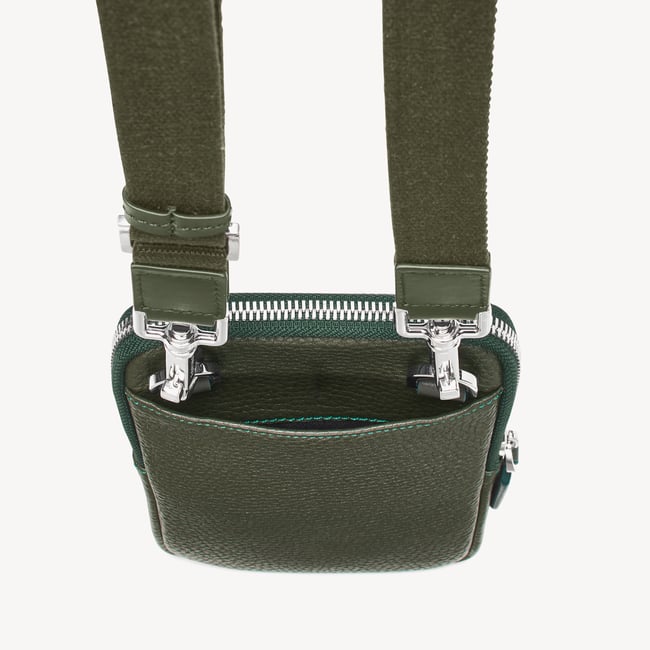 Reporter Crossbody Phone Bag Forest Green Pebble
