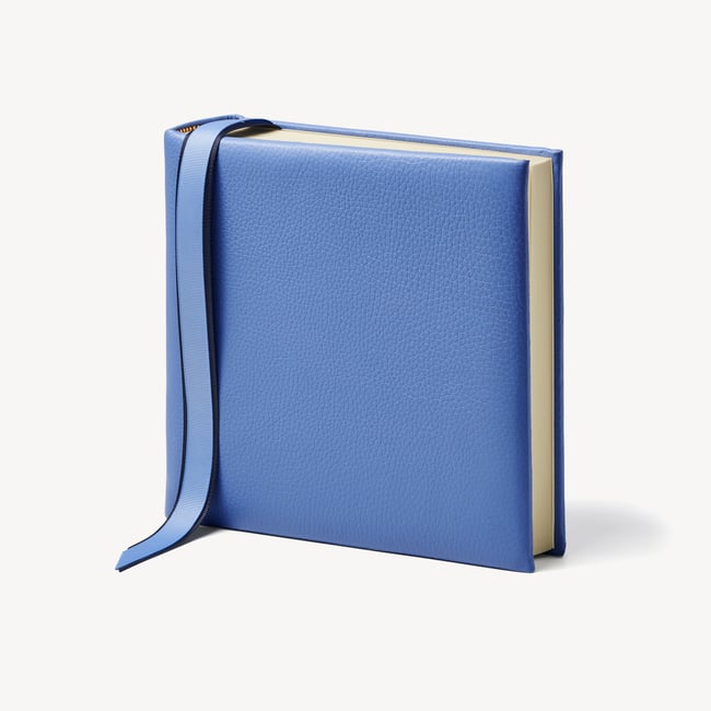 8-inch Leather Photo Album Capri Blue Pebble