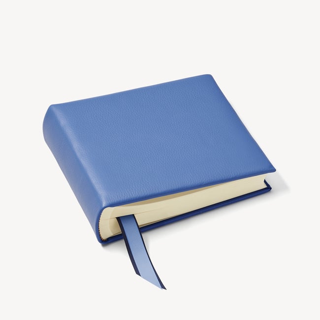 8-inch Leather Photo Album Capri Blue Pebble