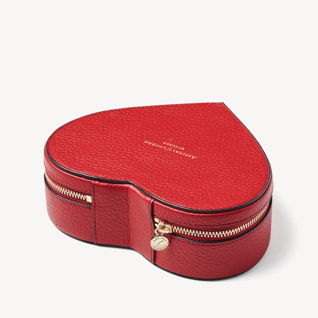 Large Heart Jewellery Case Cardinal Red Pebble