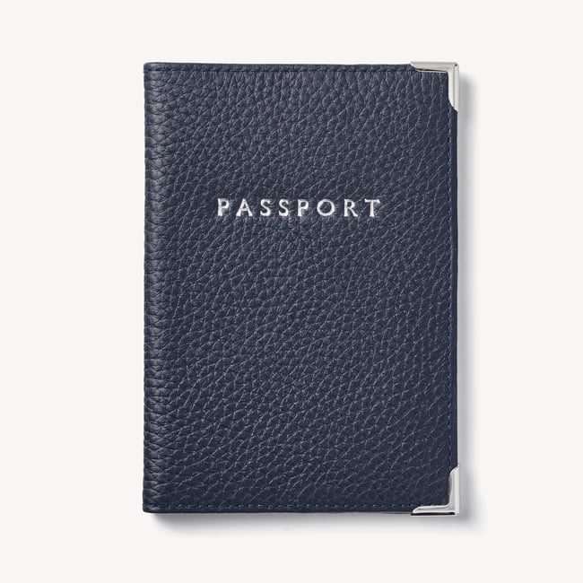 Passport Cover Navy Pebble