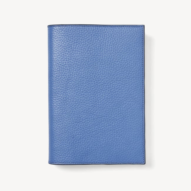 A5 Refillable Luxury Journal Capri Blue Pebble with Soft Suede Lining