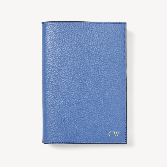 A5 Refillable Luxury Journal Capri Blue Pebble with Soft Suede Lining