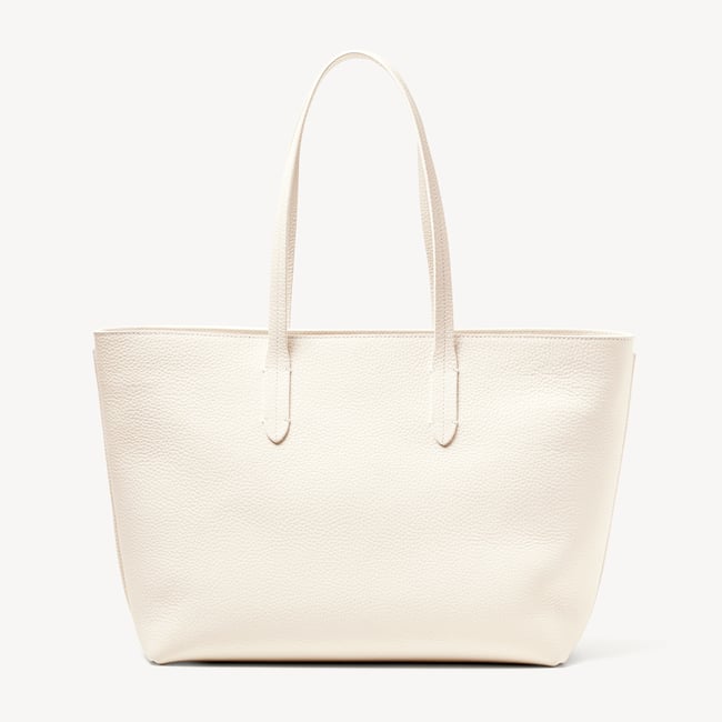 Zipped East West Tote Chalk White Pebble