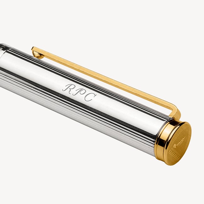 Regent Fountain Pen Sterling Silver 925 with 23ct Gold