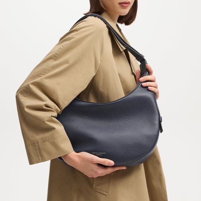 Soho Large Crescent French Navy Milled Pebble