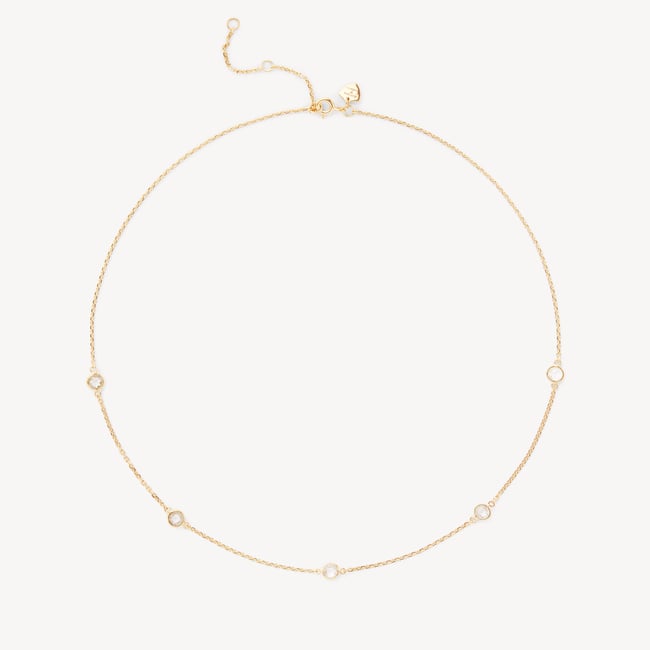 Gemstone Necklace White Topaz & 18ct Gold Vermeil